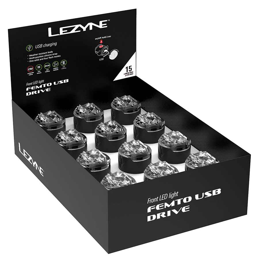 Lezyne Femto USB-C Drive Taillight - Pack of 12 Black main image 0