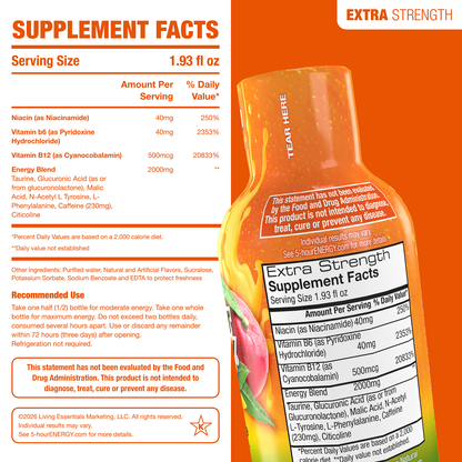 Peach Mango Flavor Extra Strength 5-hour ENERGY Shots