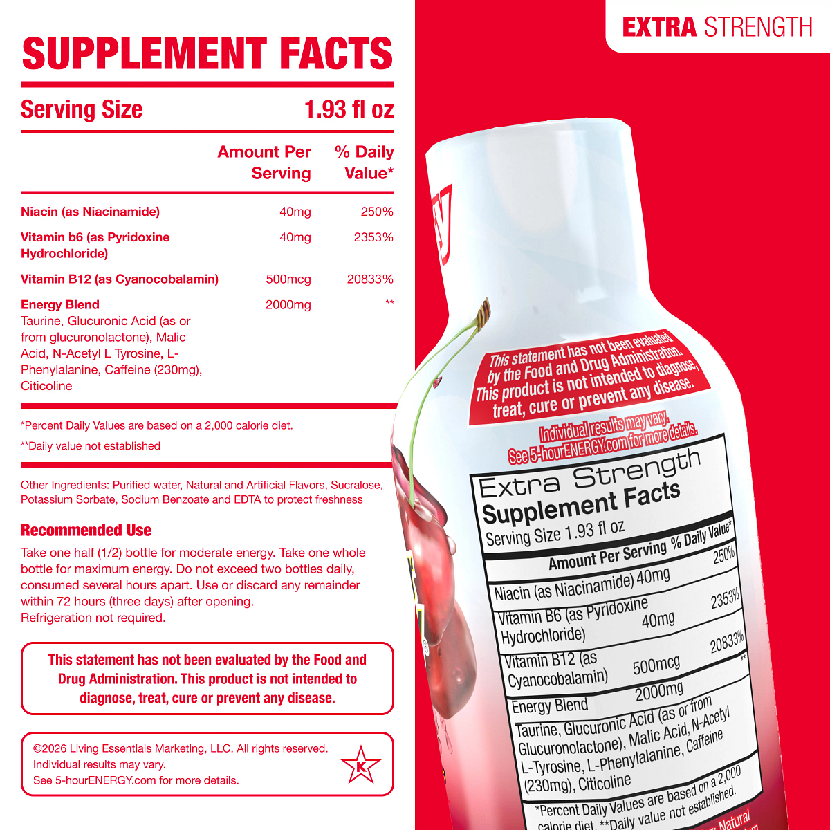 Cherry Flavor Extra Strength 5-hour ENERGY Shots