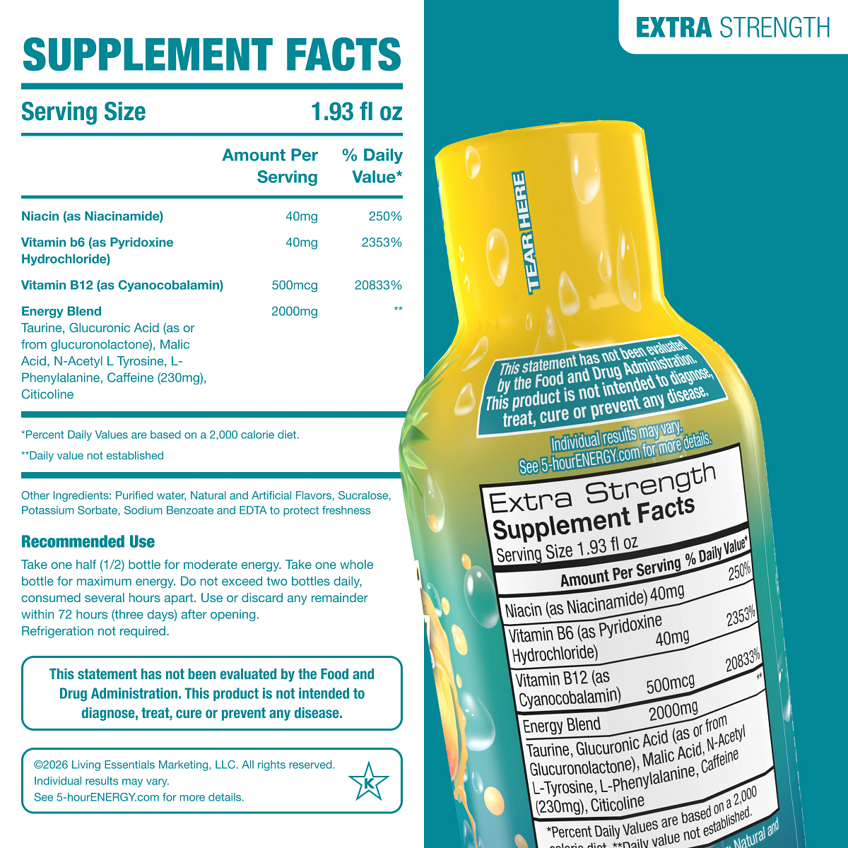 Tropical Burst Flavor Extra Strength 5-hour ENERGY Shots