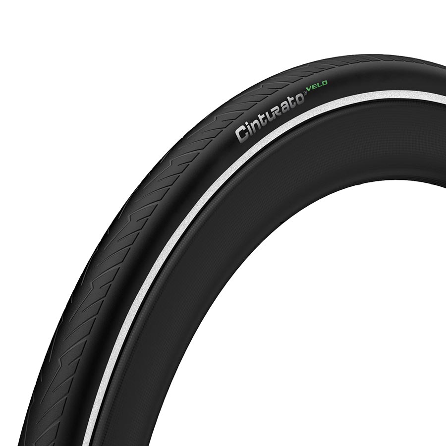 Pirelli Cinturato Velo TLR Reflective Road Tire 700x28C Folding Tubeless Ready SmartNET Silica ArmourTech 60TPI Black