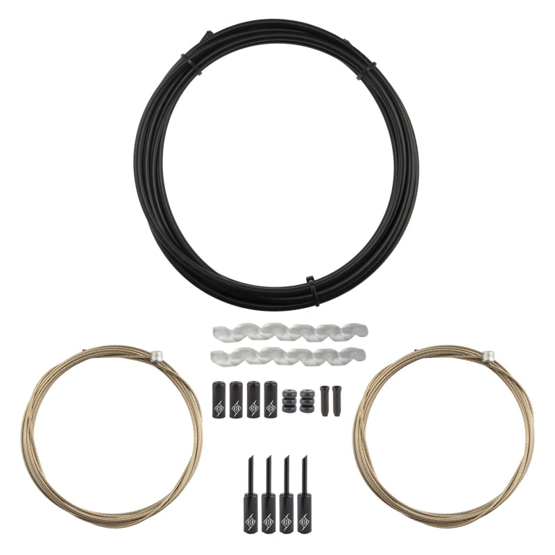 Origin8 SuperSlick Compressionless MTB Brake Cable/Housing Kit Front and Rear 3000mm/1500mm & 2800mm 5mm/1.5mm Black MTB Compressionless