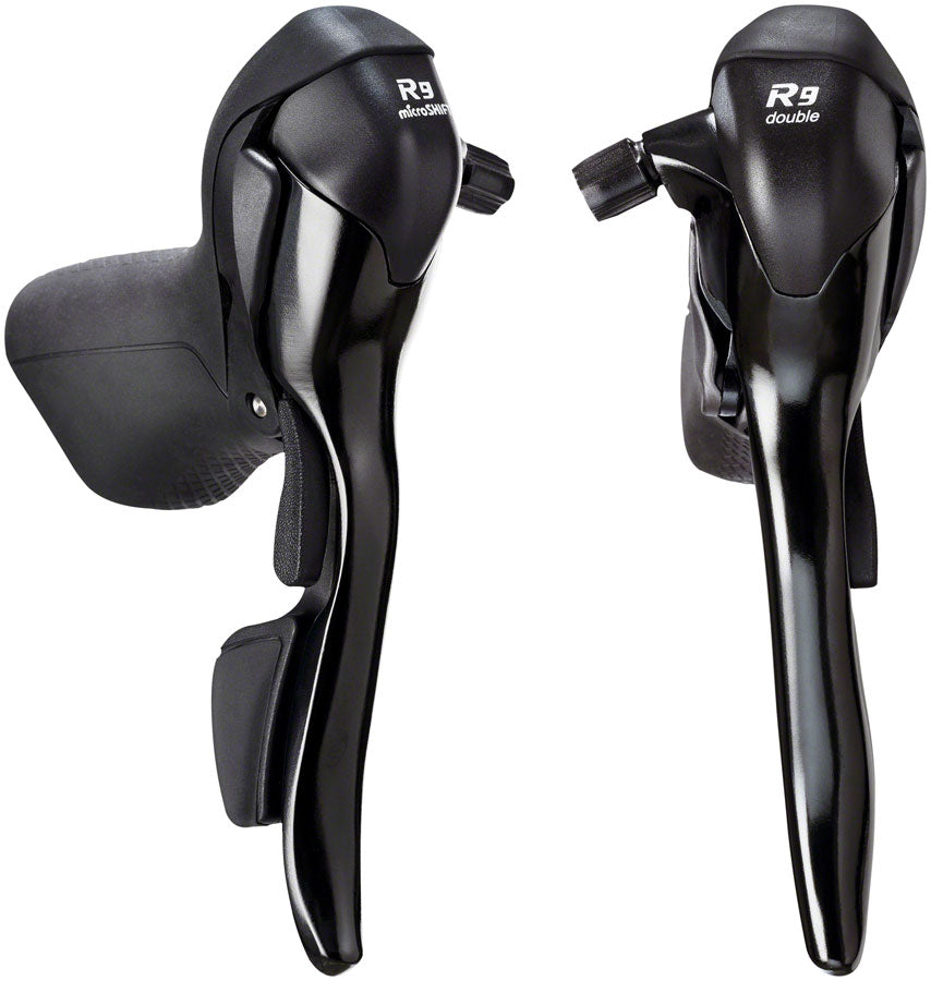 microSHIFT R9 Drop Bar Brake/Shift Lever Set - 2 x 9-Speed Shimano Compatible BLK