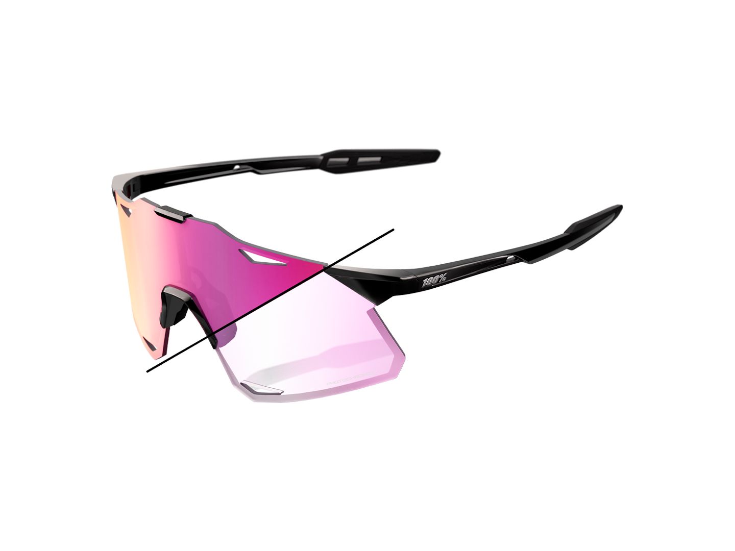 100% Hypercraft Photocromic Lens Black/Purple Eyewear