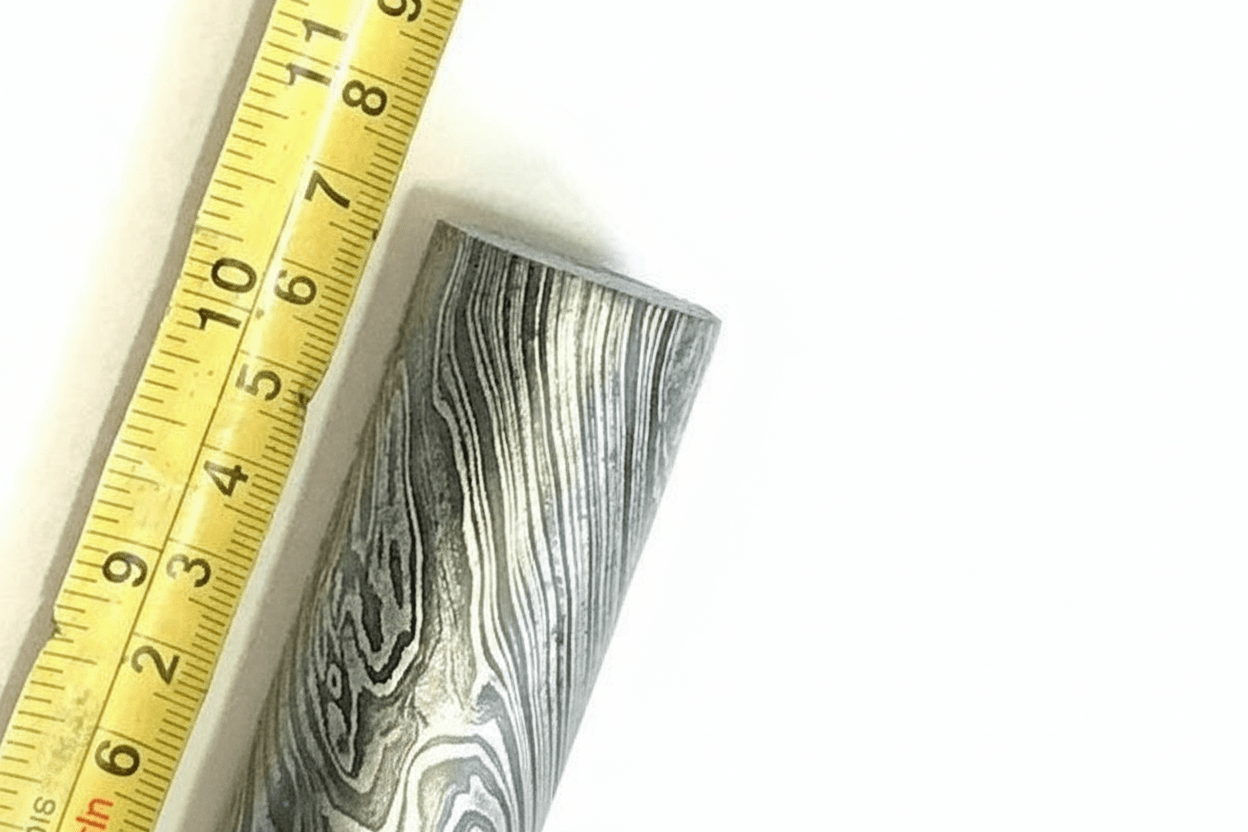 10.5 Inch Twisted Damascus Steel Round Bar 30 mm Billet for Ring and Guard Making