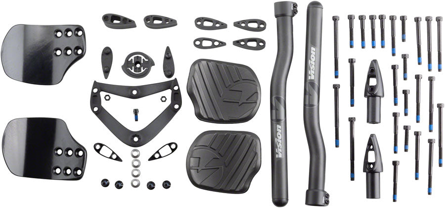 Vision Metron 4D Clip On Aero Bar - Flat M.A.S. S-Bend Black