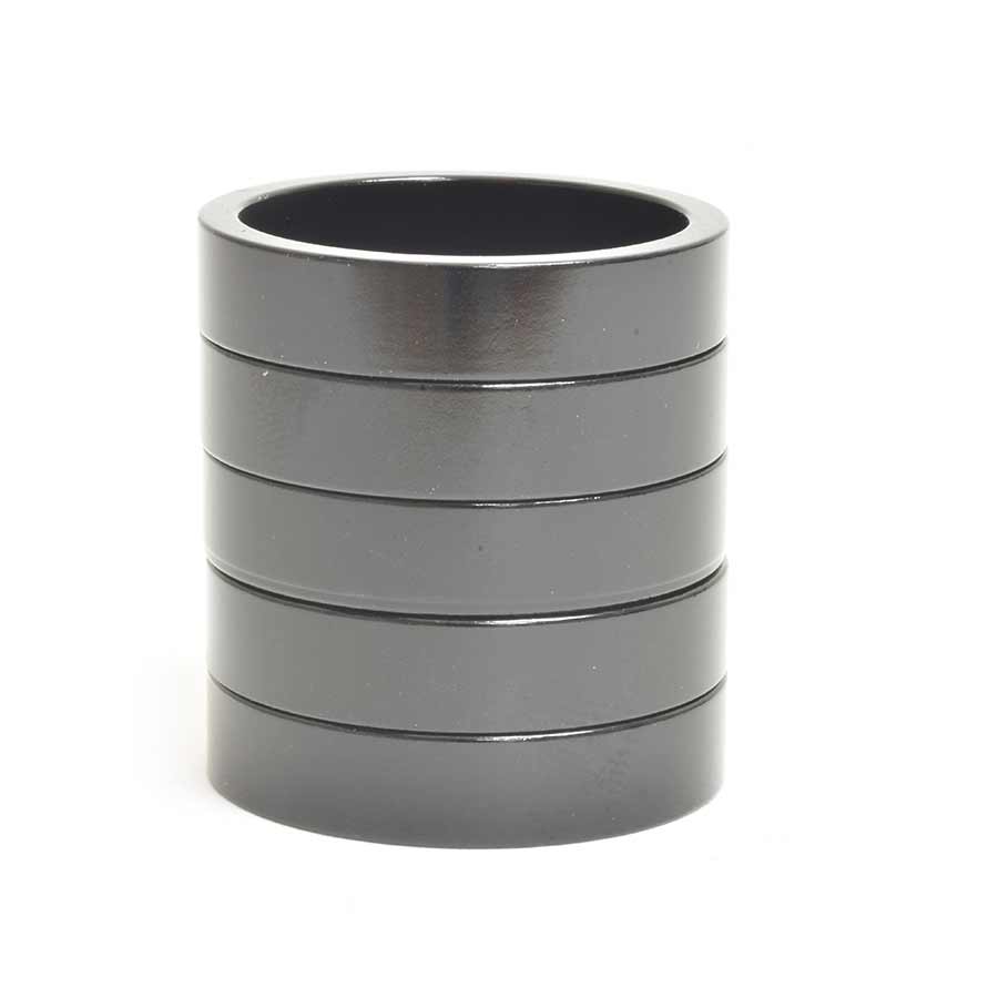 Wheels Manufacturing Aluminum Headset Spacer - 1-1/8" 7.5mm Black 5-pack