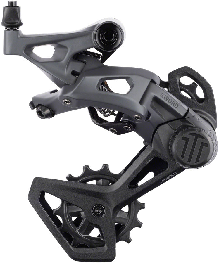 microSHIFT Sword Rear Derailleur - 10-Speed Medium Cage Compatible Sword 1x Gray