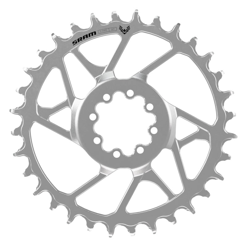 SRAM Eagle 90 T-Type Direct Mount Chainring - 32t 12-Speed 8-Bolt Direct Mount 3mm Offset Steel Silver