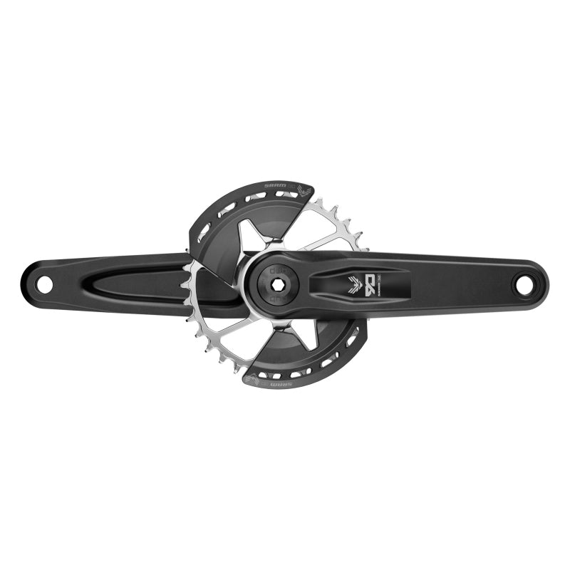 SRAM Eagle 90 T-Type Wide Crankset - 165mm 12-Speed 32t Chainring Direct Mount 2-Guards DUB Spindle Interface BLK/Silver