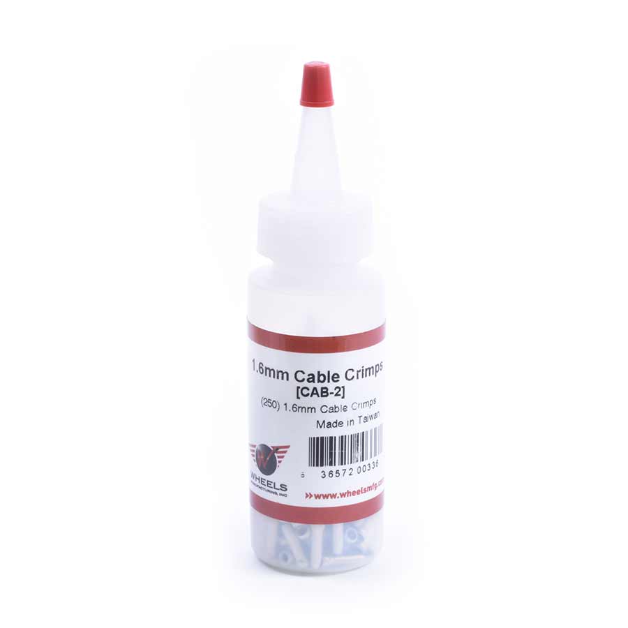 Wheels Mfg Cable Crimps 1.6mm Silver 250/Bottle