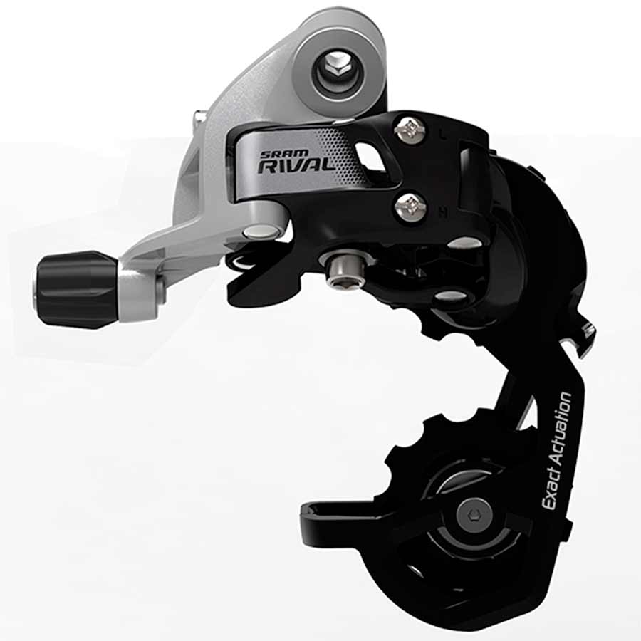 SRAM Rival 1 Rear Derailleur - 11 Speed Medium Cage Black/Silver main image 1
