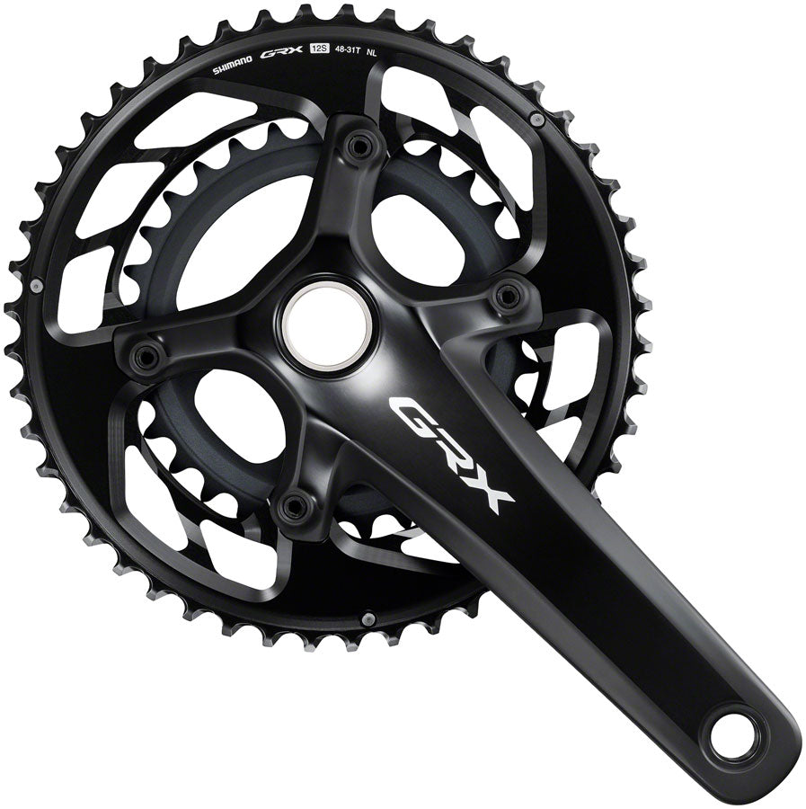 Shimano GRX FC-RX820-2 Crankset - 160mm 12-Speed 48/31t Asymmetric 110/80 BCD Hollowtech II BLK