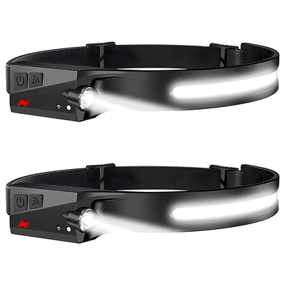 Headlamp USB Rechargeable LED  Waterproof, Motion Sensor Camping/Hiking Light