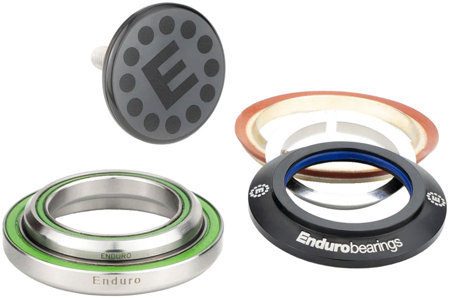 Enduro HDK-0011 Drop-In Headset Kit - IS42/28.6 Upper | IS52/40 Lower 36x45 Angular Contact Bearings Tapered BLK