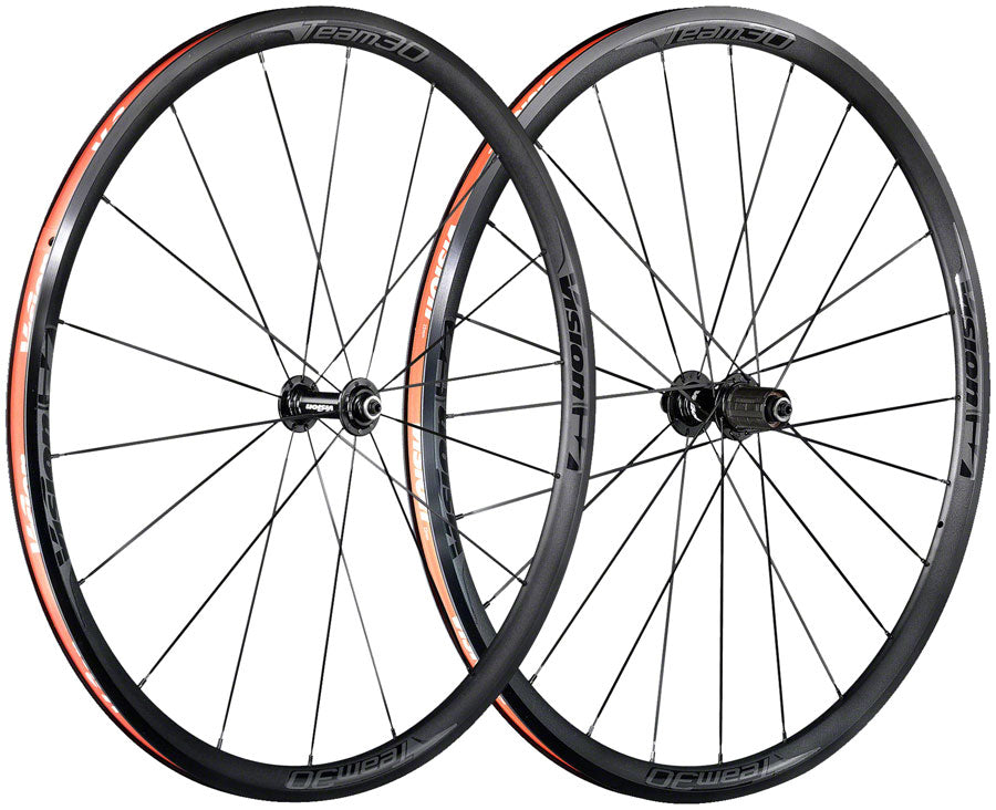 Vision Team 30 Comp TL Wheelset - 700C QR x 100/130mm Rim Brake HG 11 Black