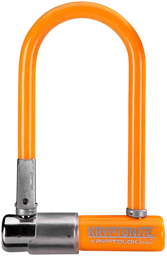 Kryptonite Krypto Series 2 Mini-7 U-Lock - 3.25 x 7" Keyed Orange Includes bracket