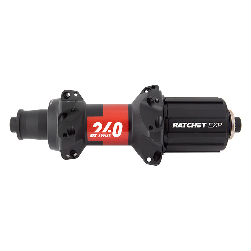 DT Swiss 240 EXP Rear Hub - QR x 130mm Rim Brake HG 11 Road BLK/Red 24H 36pt Straight Pull