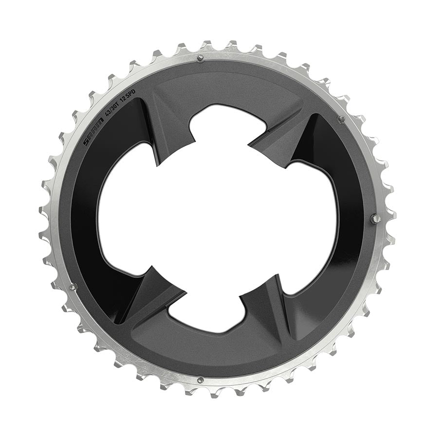 SRAM Rival Wide 2x12-Speed Outer Chainring - 43t 94 BCD BLK For use 30t Inner