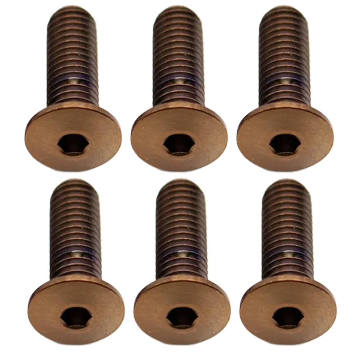 Better Bolts Titanium Water Bottle Cage Bolts 15mmCopper 6/Count