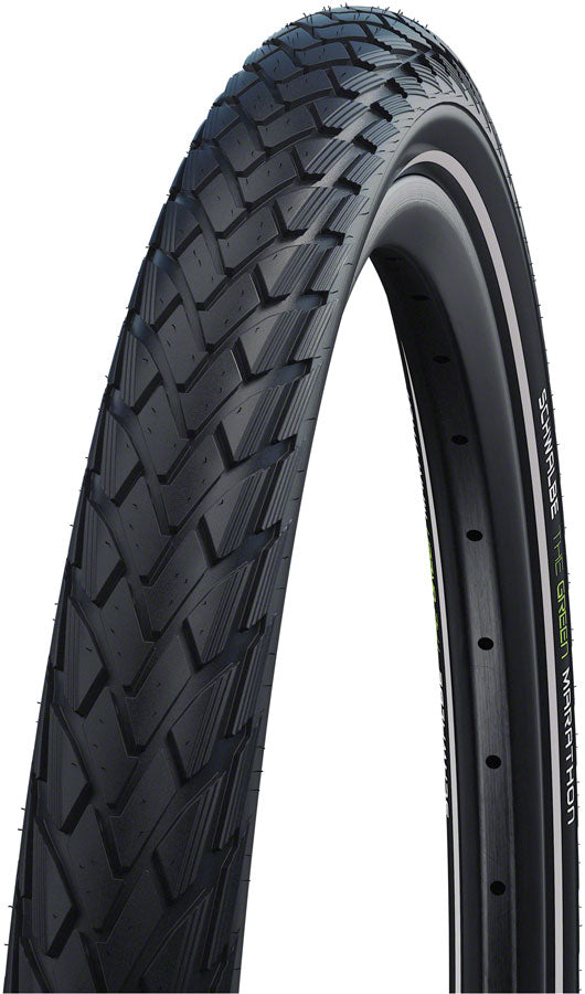 Schwalbe Green Marathon Tire - 16 x 1.75 Clincher Wire BLK/Reflective Performance Line GreenGuard TwinSkin Addix