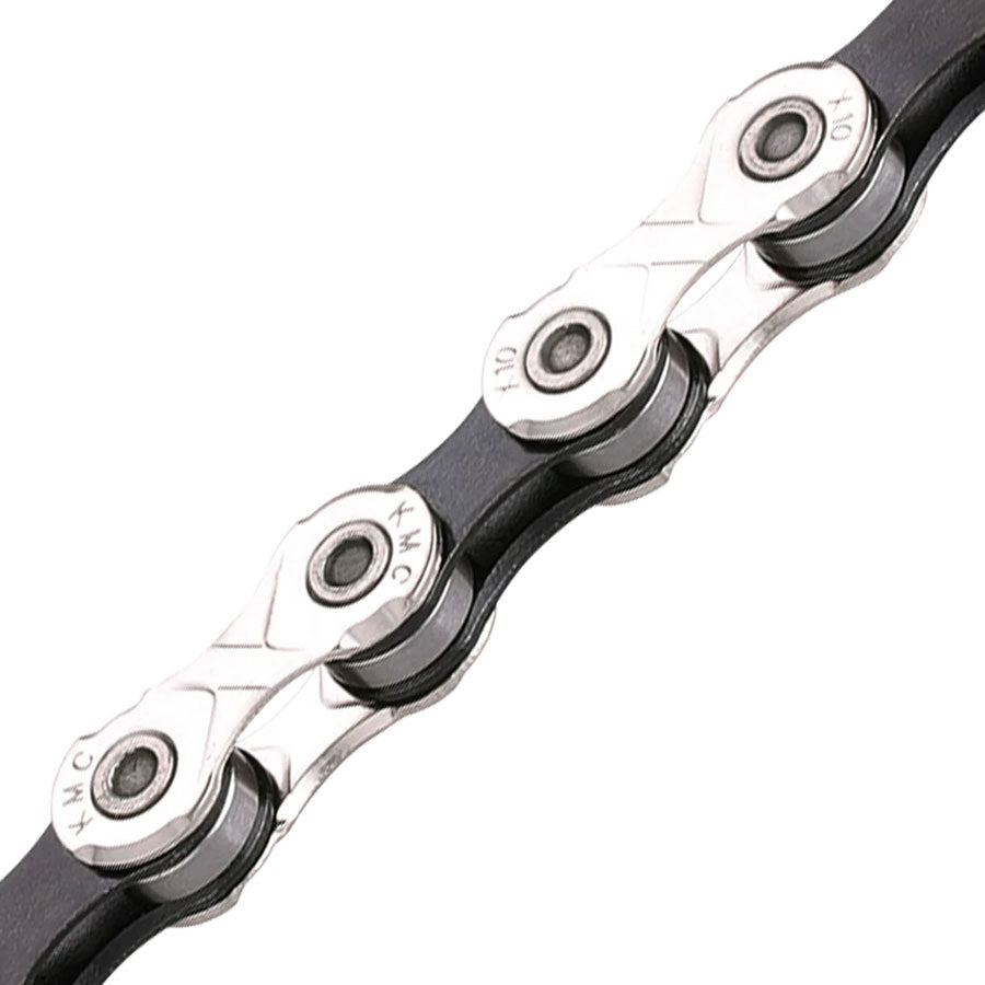KMC X10 Chain - 10-Speed Nickel/Black Bulk 500 Foot Roll