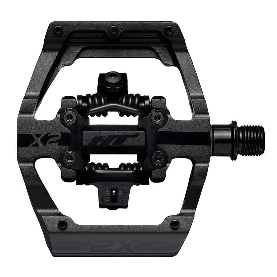 HT Components X2 Pedals - Dual Sided Clipless Platform Aluminum 9/16" Stealth BLK