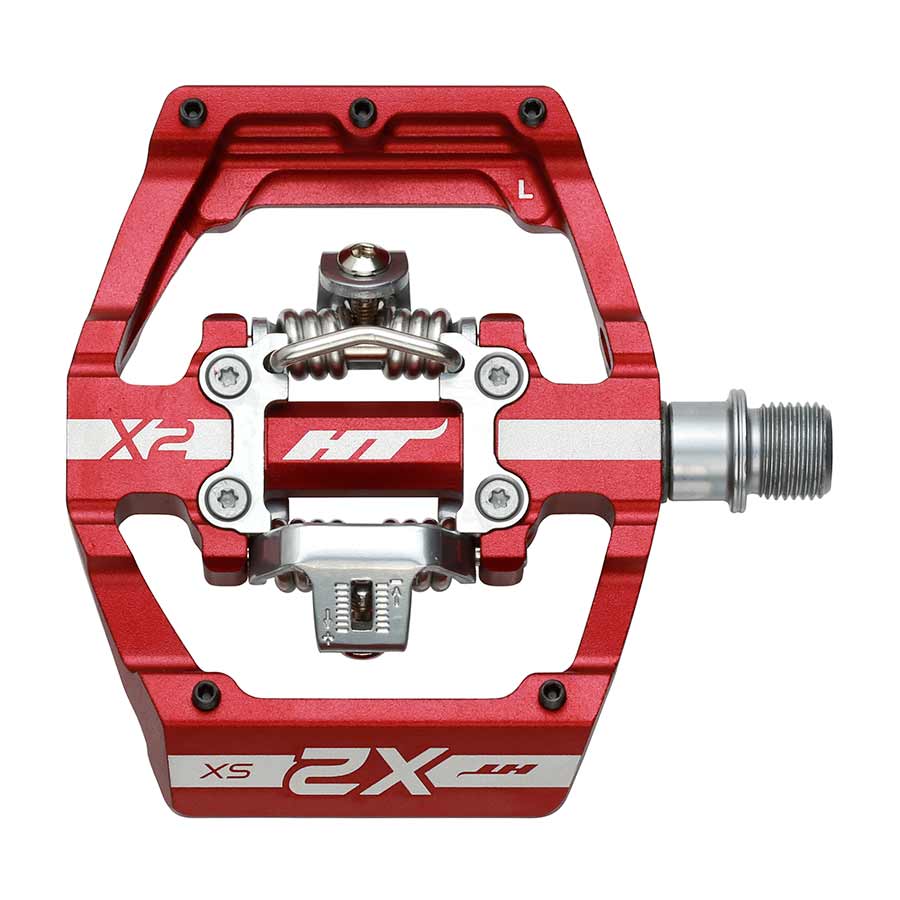 HT Pedals X2-SX Clipless Platform Pedals CrMo - Red