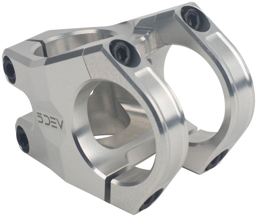 5DEV Aluminum 4-Bolt Stem - 35mm 35 Clamp +/-0 1 1/8" Aluminum Raw