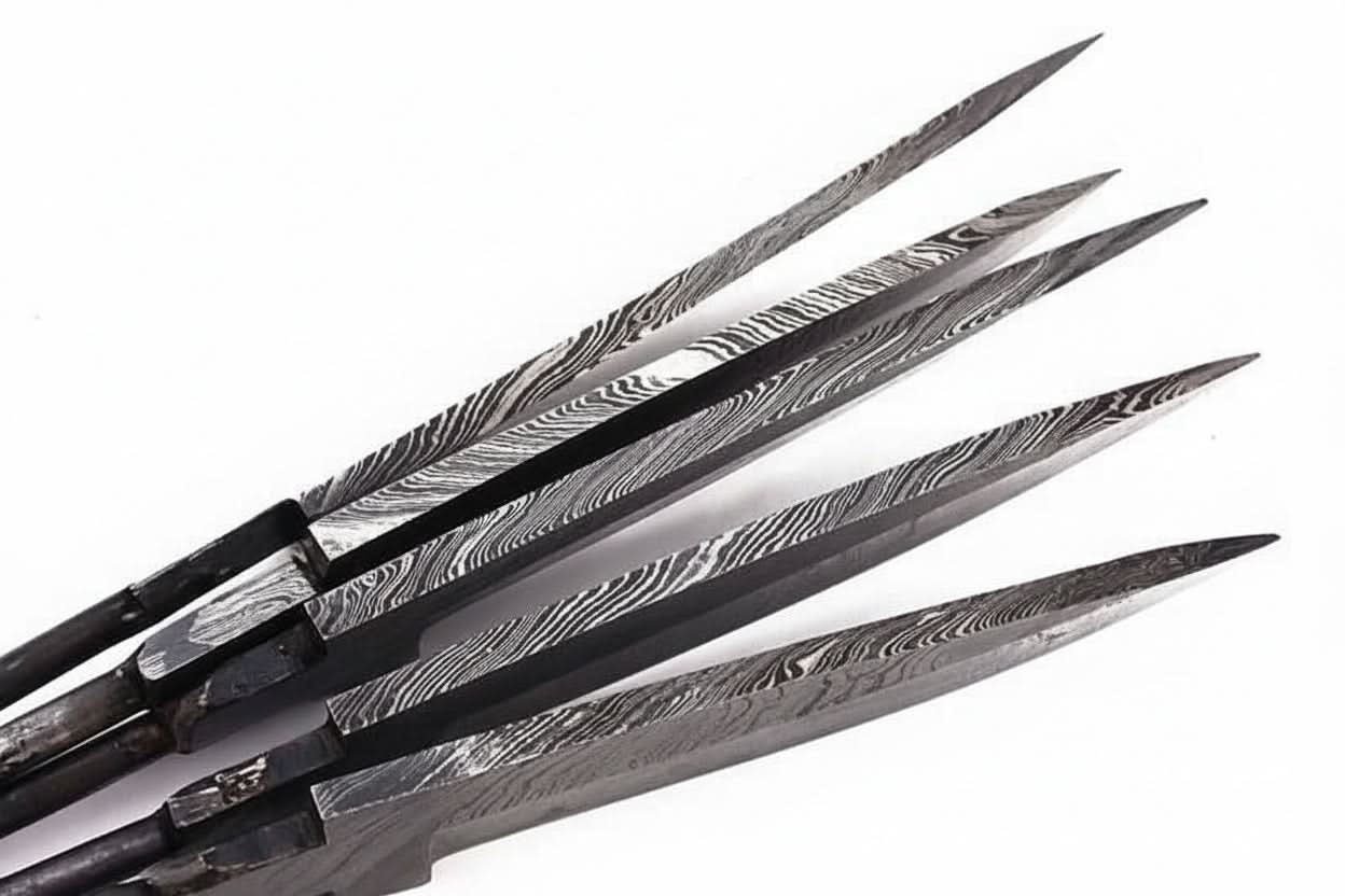 5-Piece Hand Forged Damascus Hunting Knife Blanks Set