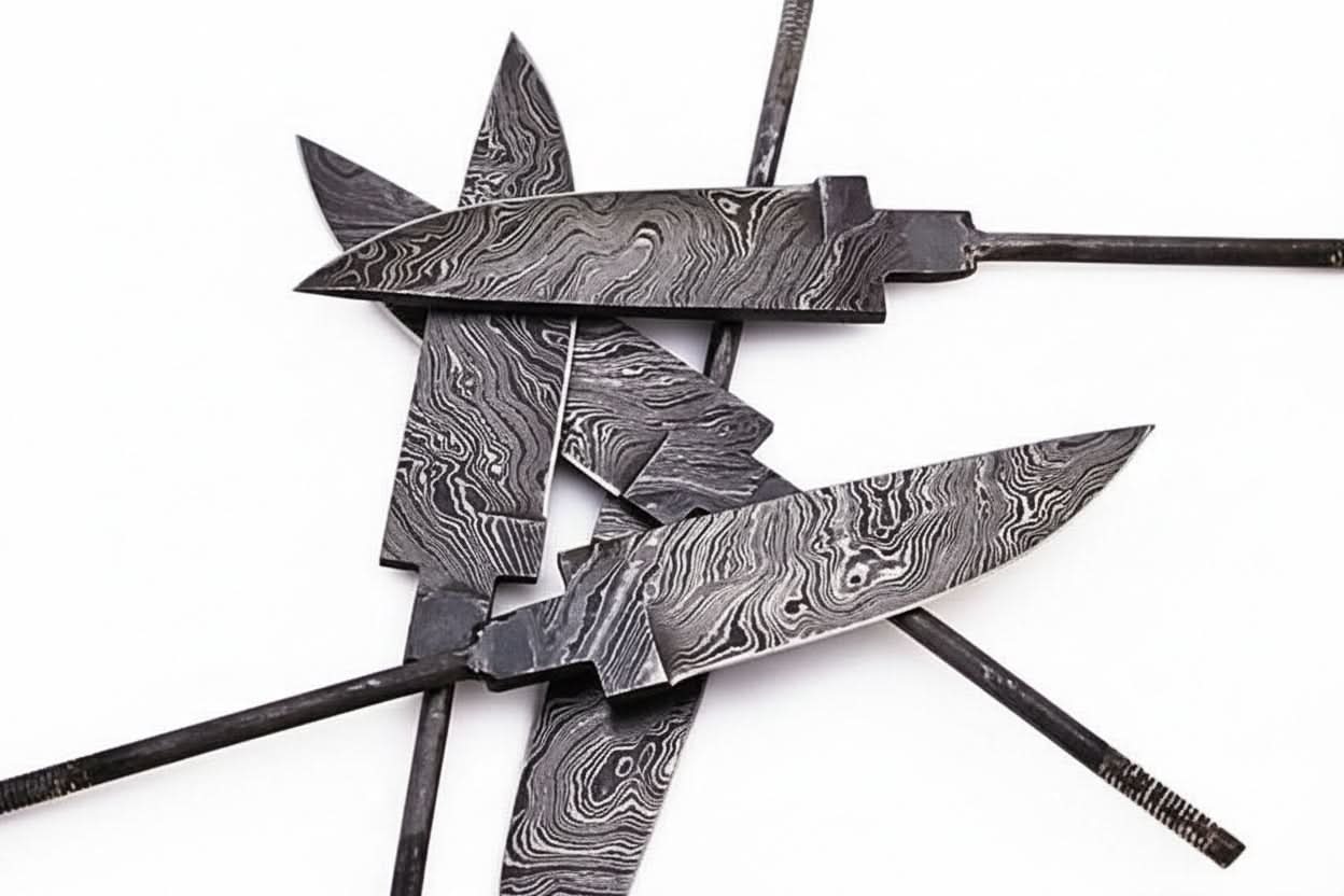 5-Piece Hand Forged Damascus Hunting Knife Blanks Set