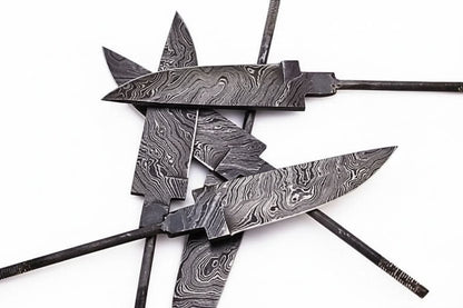 5-Piece Hand Forged Damascus Hunting Knife Blanks Set
