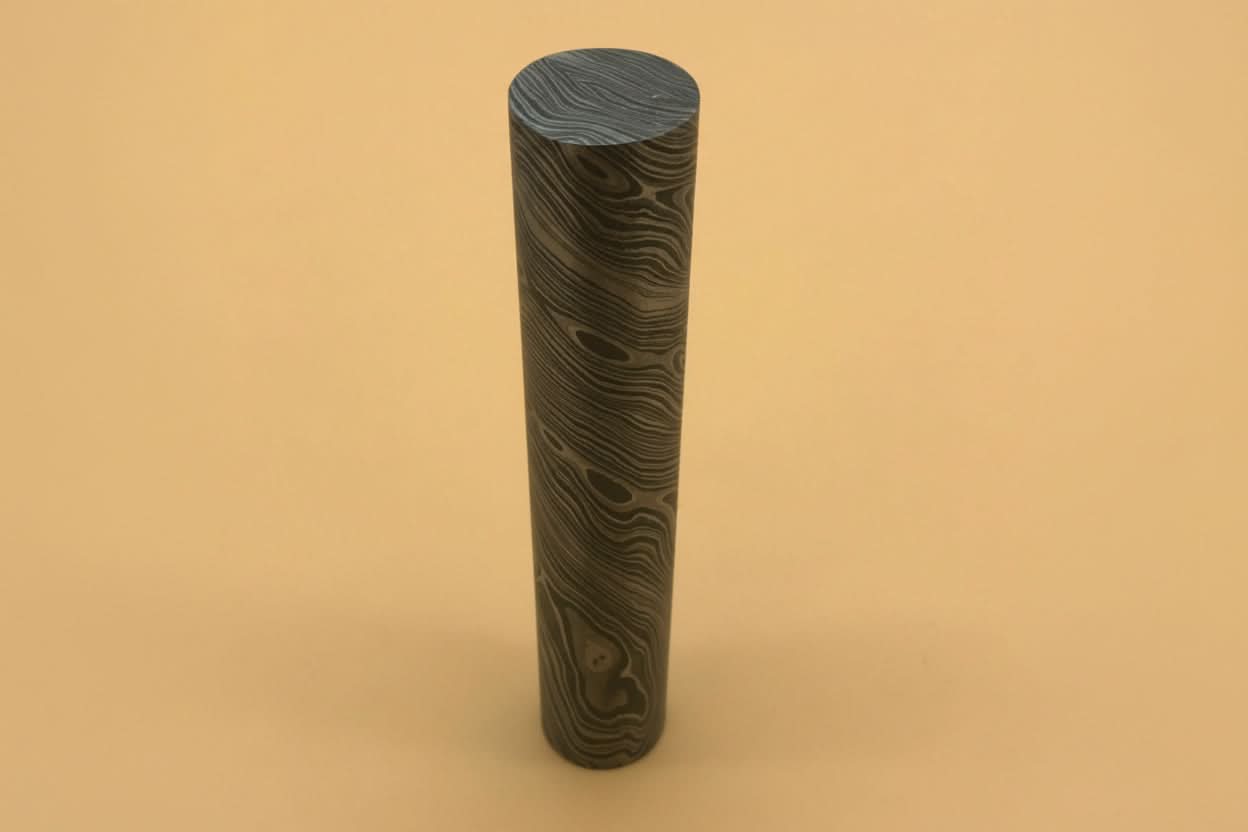 Custom Handmade Damascus Steel Round Rod 5.5 Inch 25.5 mm Diameter