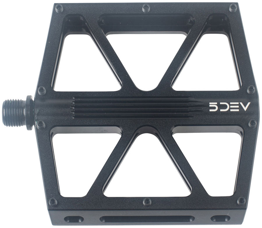 5DEV Flatline Pedals - Platform Aluminum 9/16" Black