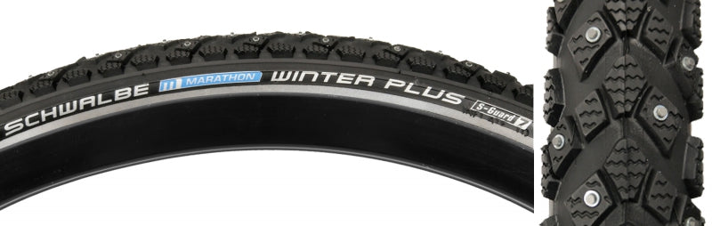 Schwalbe Marathon Winter Plus Tire 26''x2.00 Wire Clincher Winter SmartGuard 67TPI Black
