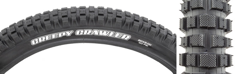 Maxxis Creepy Crawler Tire - 20 x 2.0 Clincher Wire BLK Super Tacky Trials Front