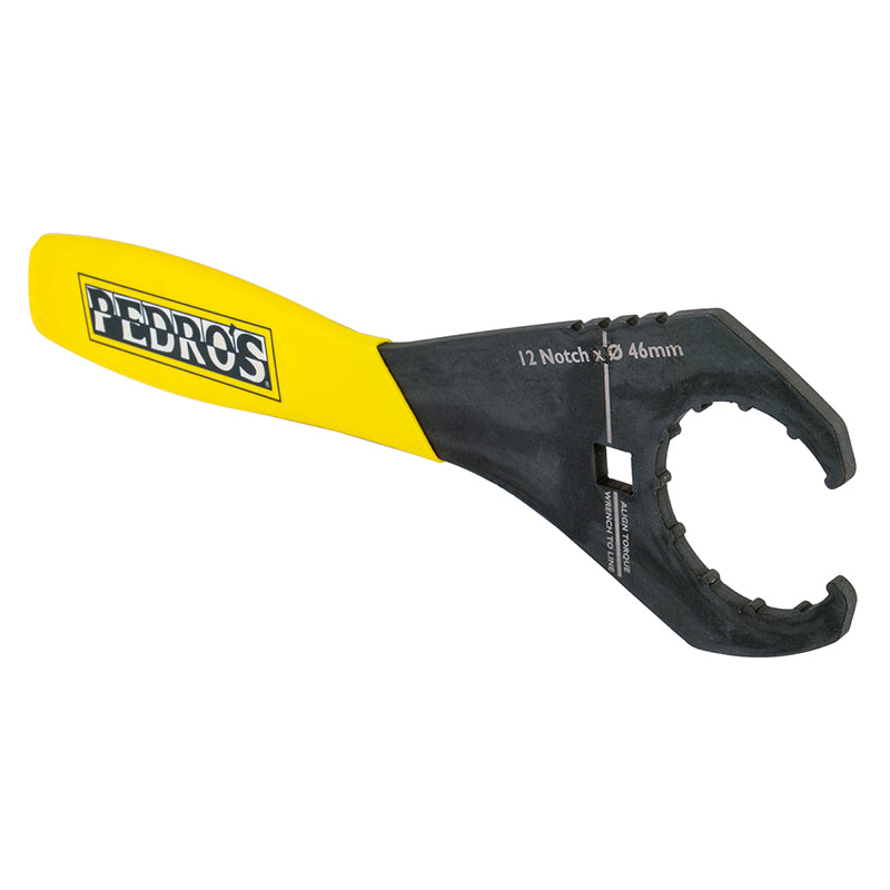 Pedros Bottom Bracket Wrench II Bottom Bracket Wrench Black/Yellow 12-notch 46mm 6460295 3/8`