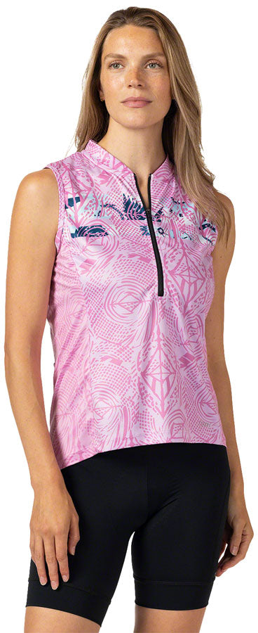 Terry Breakaway Mesh Sleeveless Jersey - Women's Pink Large