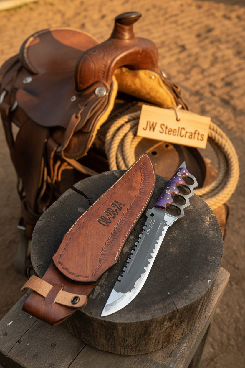 Apocalypse Trench Knife Machete 12 Inch Full Tang Survival Blade with Knuckle Guard