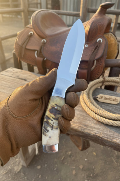 Handmade Loveless Style Bowie Knife Mirror-Polished Full Tang Collector Blade