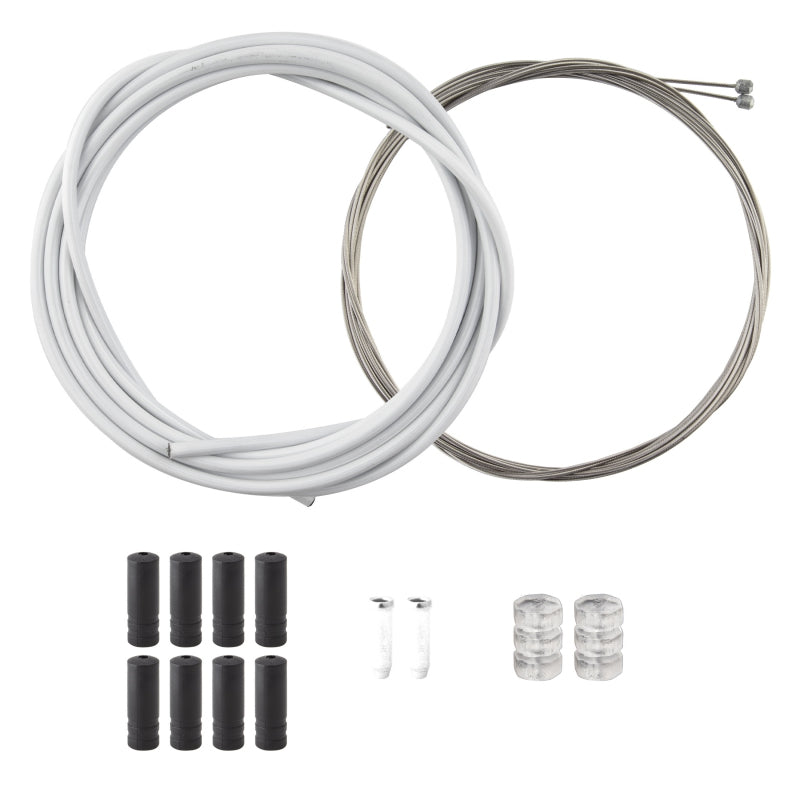 Clarks Stainless Steel Sport Gear Kit Front and rear 2500mm/2275mm 4mm/1.1mm SS White MTB/Road