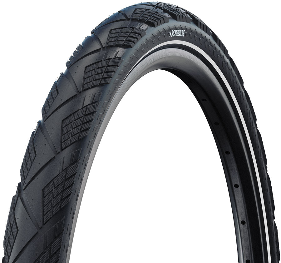 Schwalbe Marathon Efficiency Tire - 700 x 35 Clincher Wire BLK/Reflex Performance RaceGuard Addix Green E-50