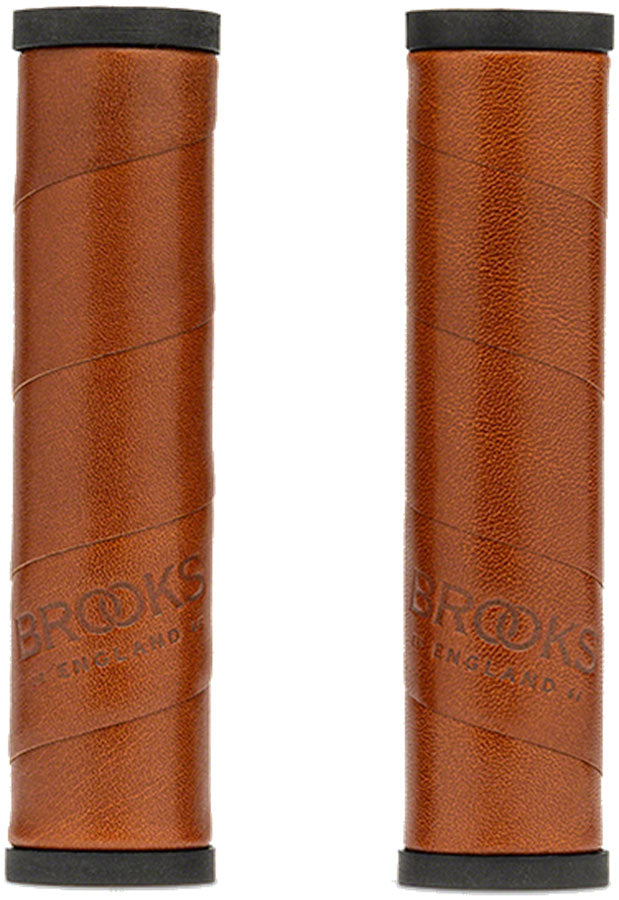Brooks Willow Leather Grips - Honey 130/130mm