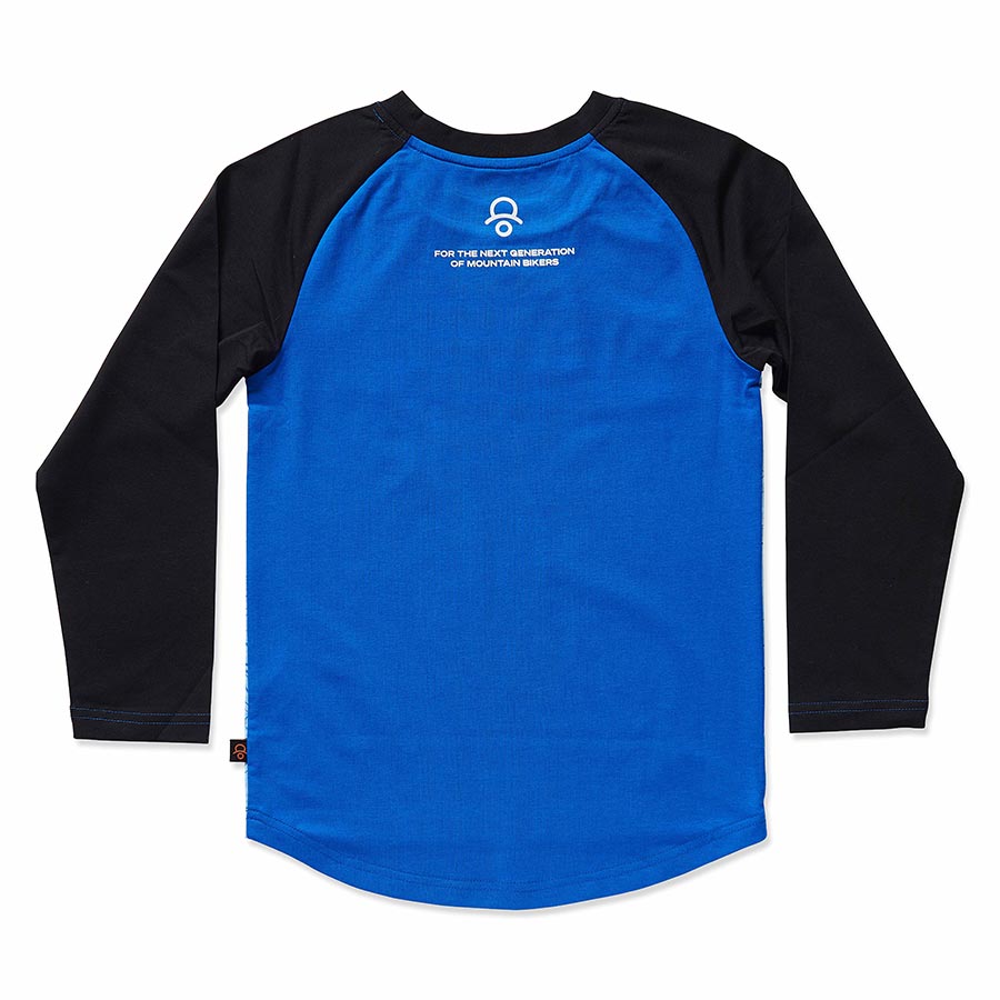 Kids Ride Shotgun Windproof Kids MTB Jersey Dino YS Black & Blue