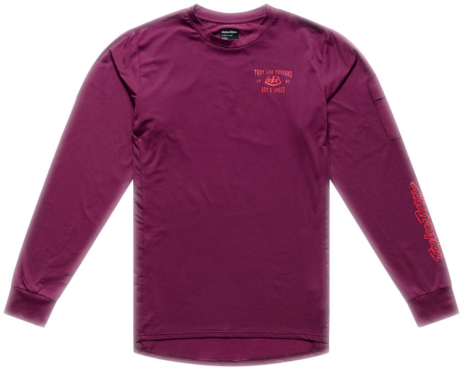 Troy Lee Designs Ruckus Long Sleeve Ride Tee – Lockdown Sangria Medium