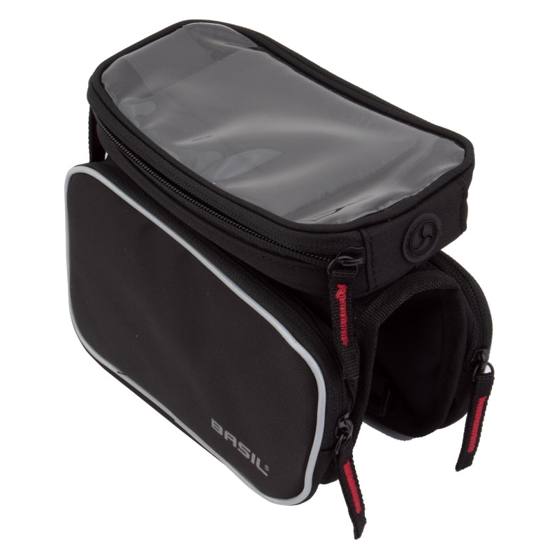 Basil Sport Design Frame Double Tube Bag Velcro Straps 7.9x5.1x6.7` 90 c.i. Black