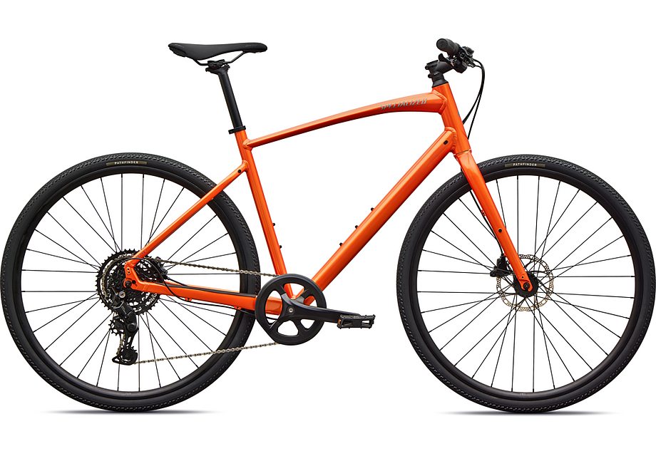 2026 Specialized Sirrus X 2.0 Km Bike Gloss Tangerine / Shadow Silver Frost Reflective S