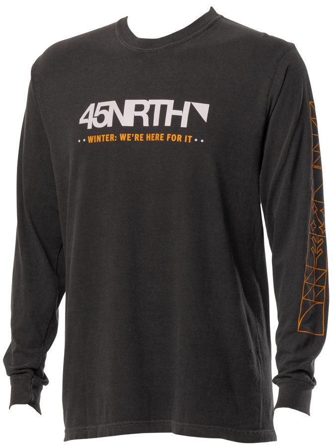 45NRTH Winter We're Here For It Long Sleeve T-Shirt - Unisex Grey Large