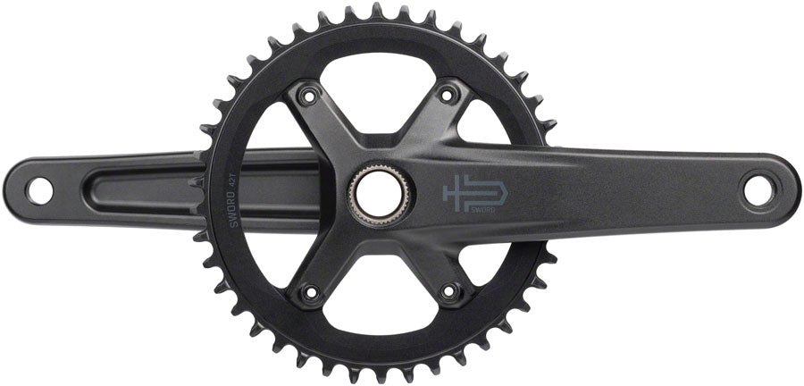microSHIFT Sword 1x Crankset - 175mm 10-Speed 42t 110 Asym BCD  24mm Spindle BLK