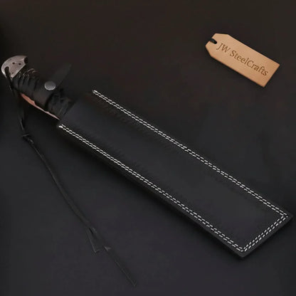 9 Inch Damascus Steel Tanto Knife with Cord Wrapped Handle – 16 Inch Overall